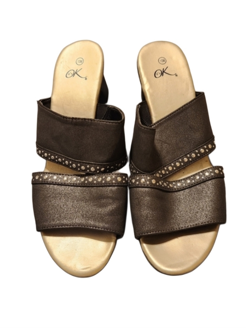 Black Silver Studded Short Heel Shoes - Final Price